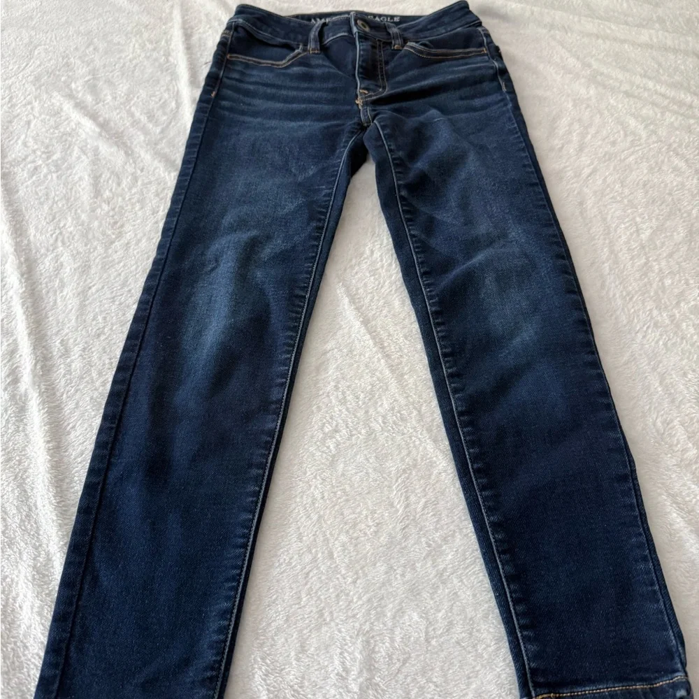 American Eagle Super Stretch Low Rise Skinny Jeggings Jeans 00 - Picture 2 of 8